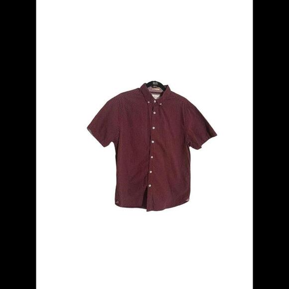 Denim & Flower Men’s Button Up Short Sleeve Shirt Size Large - Picture 1 of 2